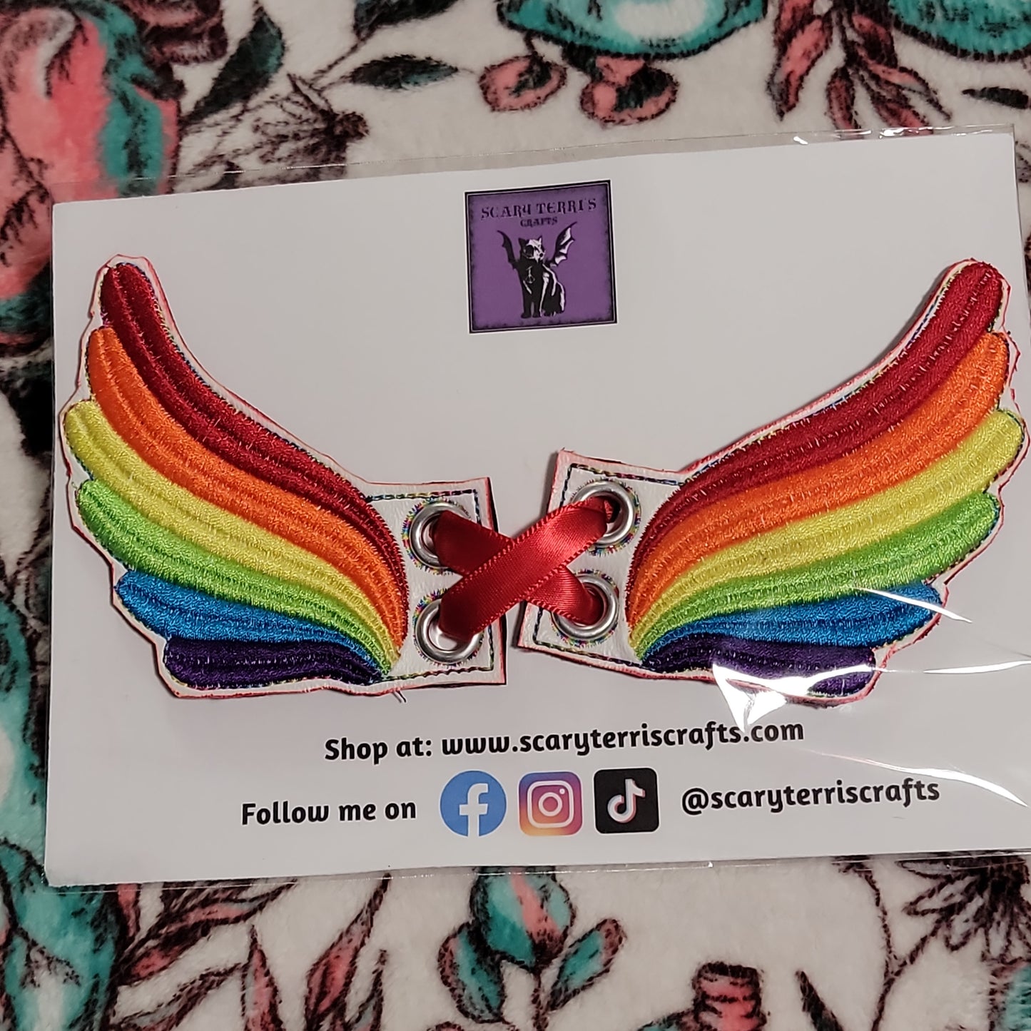 Rainbow Wings for Boot, Shoe, or Skate Laces