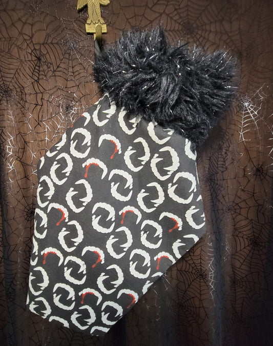 Vampire Fang Glow in the Dark Coffin Shaped Christmas Stocking