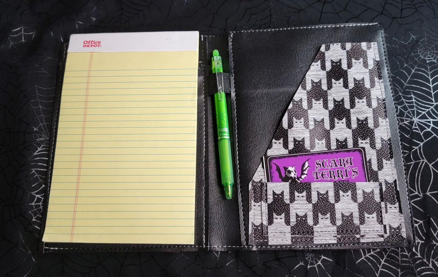 Black & Gray Meowstooth Mini Legal Pad Cover