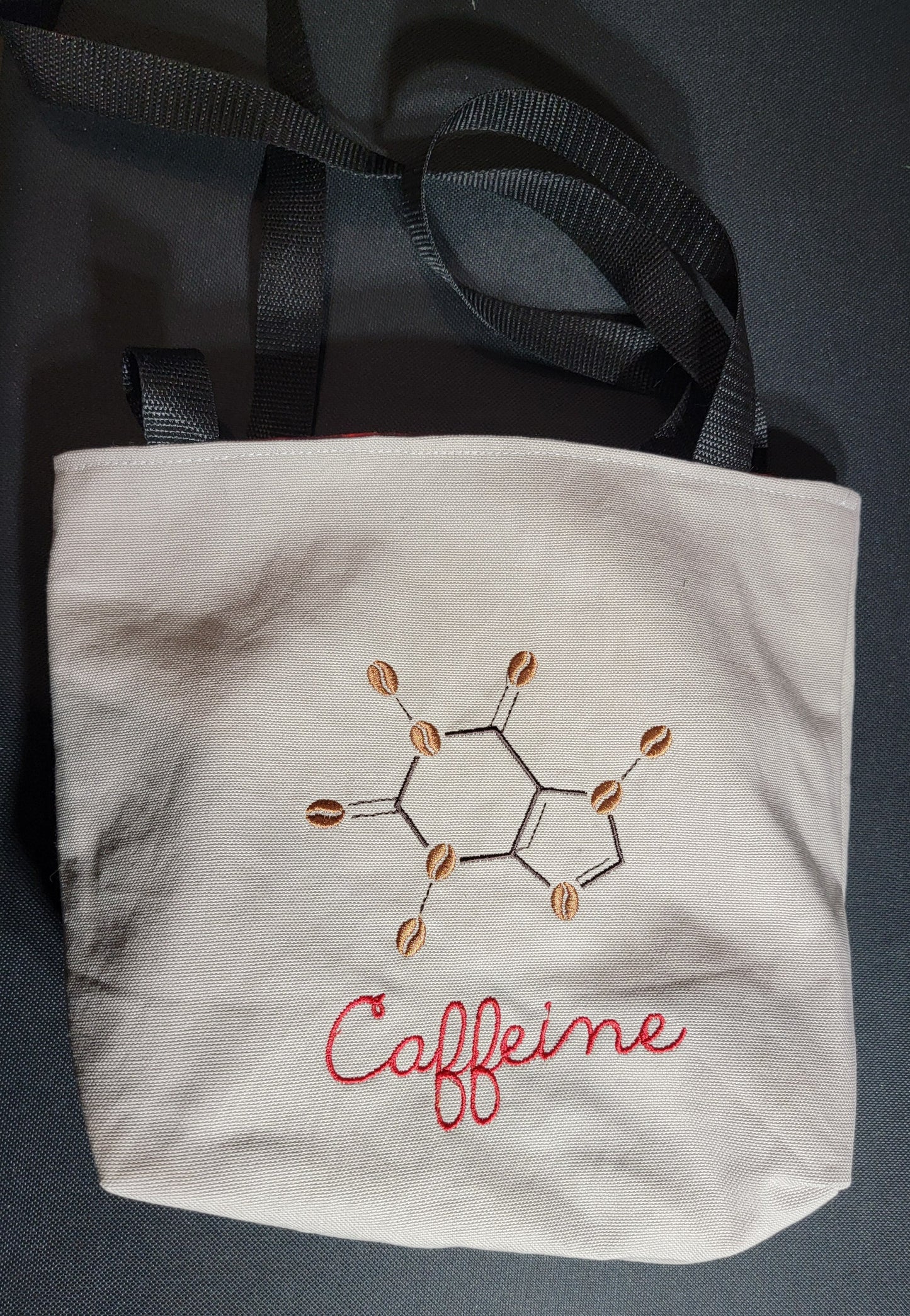Caffeine Coffee Embroidered Reversible Tote Bag