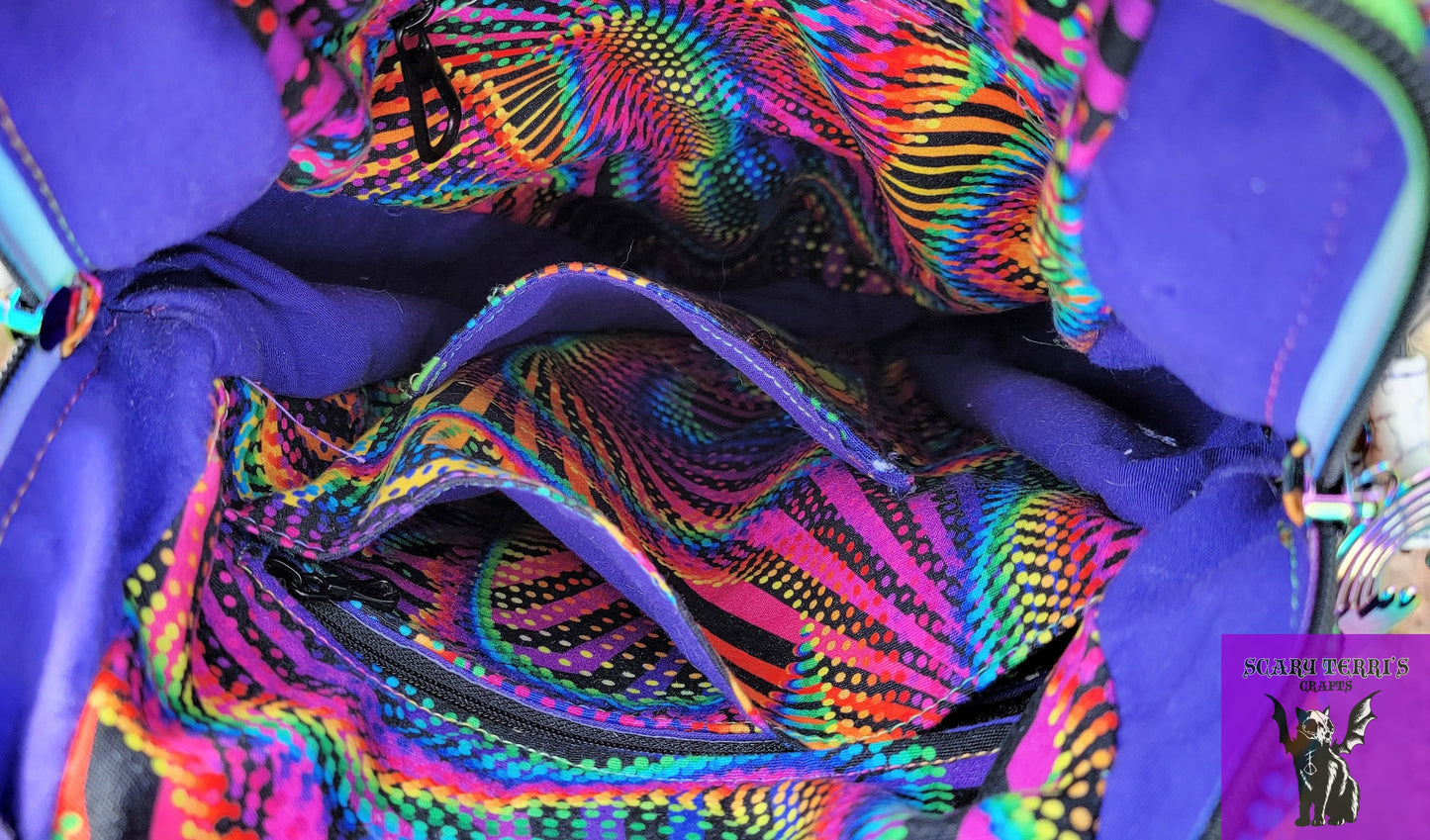 Rainbow WTF Convertible Coffin Purse Backpack