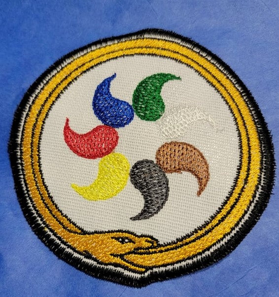 Great Serpent and Flame of Tar Valon (multiple versions available) Wheel of Time inspired 4" Embroidery Patch