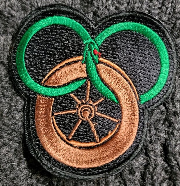 Wheel of Time with Great Serpent Wheel of Time inspired 4" Embroidery Patch