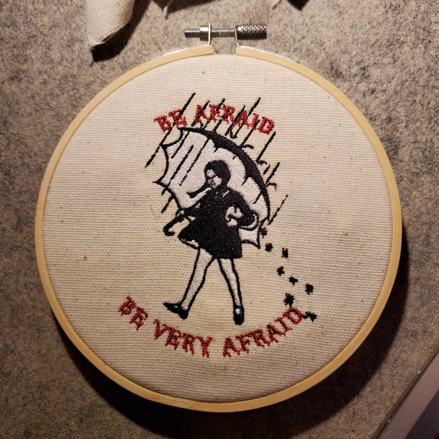 Wednesday Addams Embroidery wall hanging. Two options available!