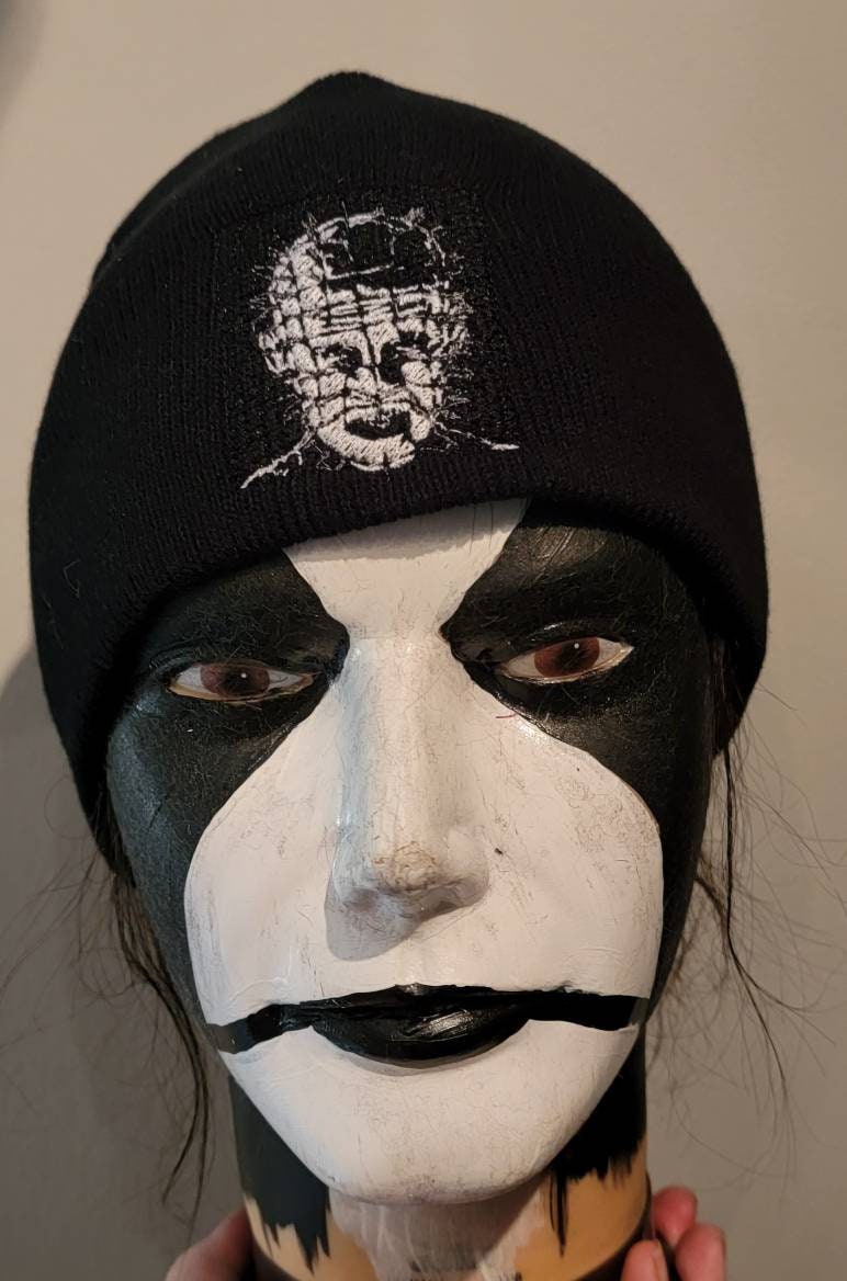 Pinhead Hellraiser inspired embroidered Beanie