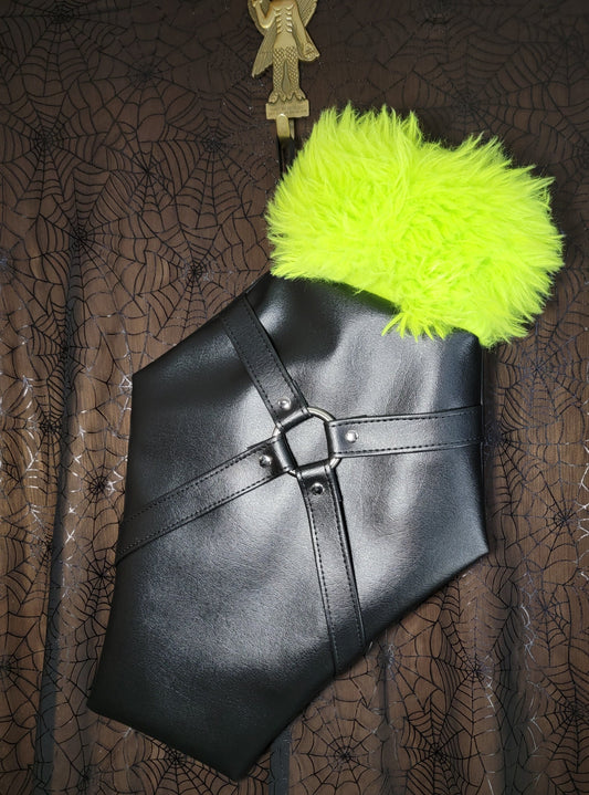 Black Vinyl Bondage Coffin Shaped Christmas Stocking