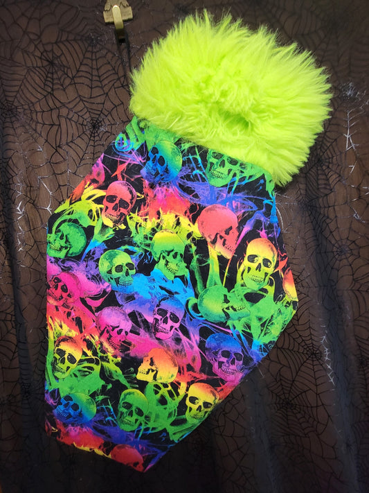 Rainbow Skull Coffin Shaped Christmas Stocking