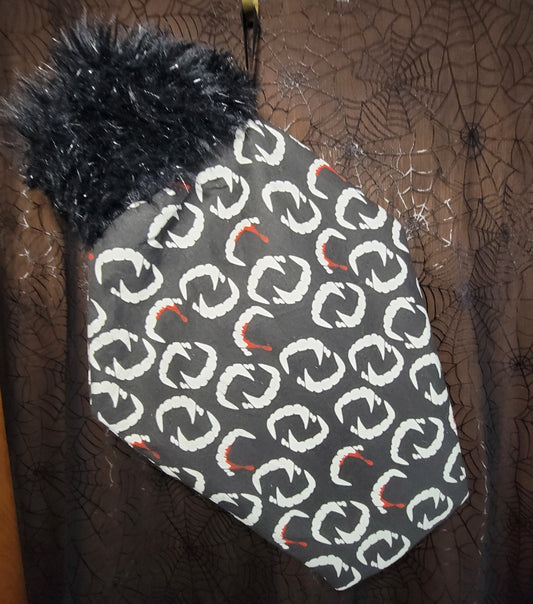 Vampire Fang Glow in the Dark Coffin Shaped Christmas Stocking