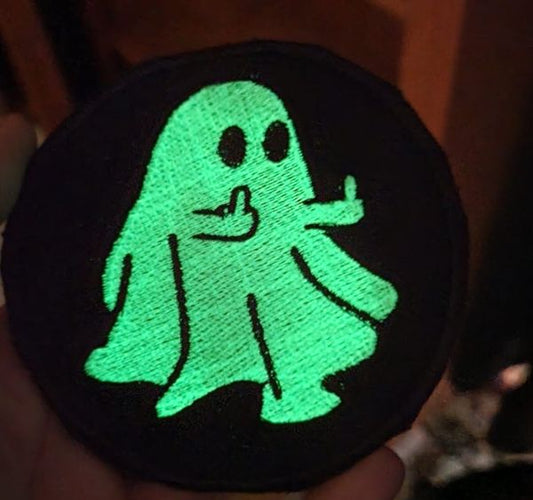 Ghost Middle Finger Patch *GLOW IN THE DARK*