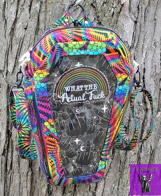Rainbow WTF Convertible Coffin Purse Backpack