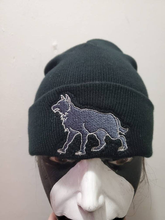 Perrin Goldeneyes Wolf embroidered Beanie Wheel of Time inspired