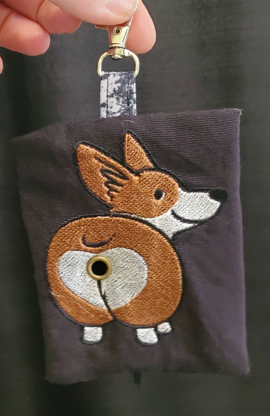 Cute Corgi Dog Butt bag dispenser zipper pouch
