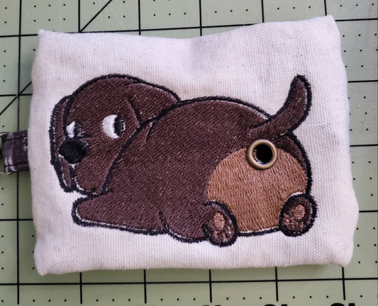 Cute Labrador Dog Butt bag dispenser zipper pouch