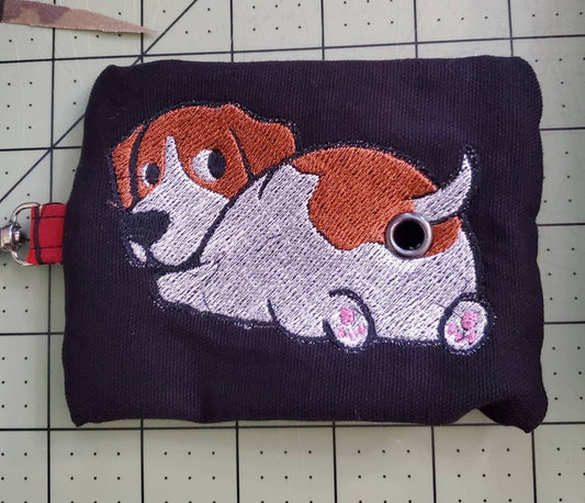 Cute Jack Russell Terrier Dog Butt bag dispenser zipper pouch
