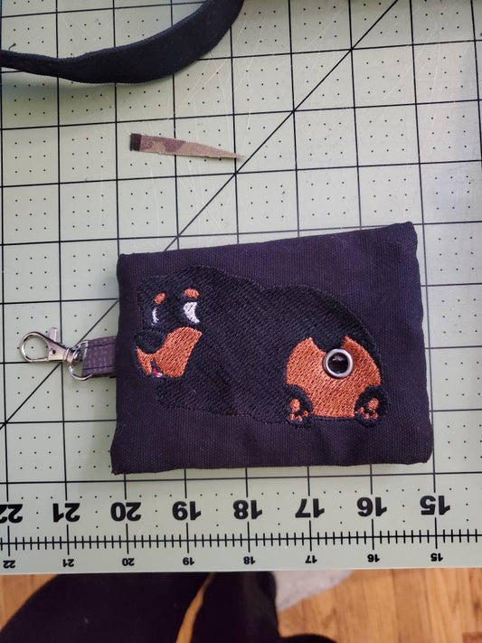 Cute Rottweiler Dog Butt bag dispenser zipper pouch