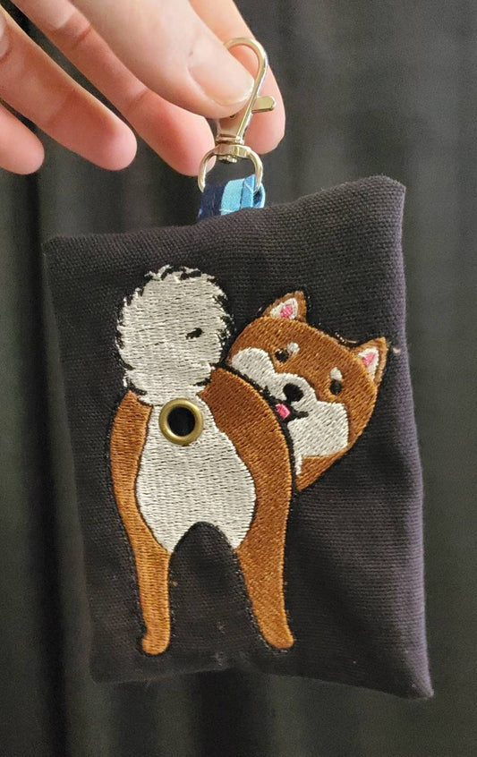 Cute Shiba Inu Dog Butt bag dispenser zipper pouch