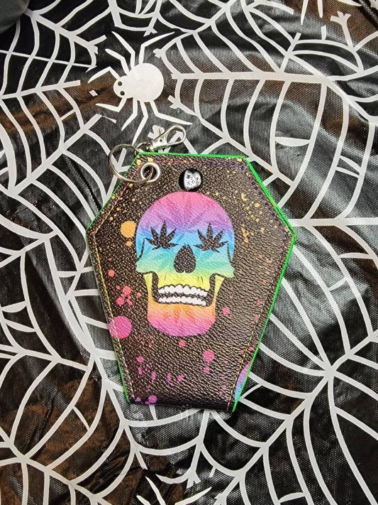 420 Skull Coffin Coin Purse Keychain