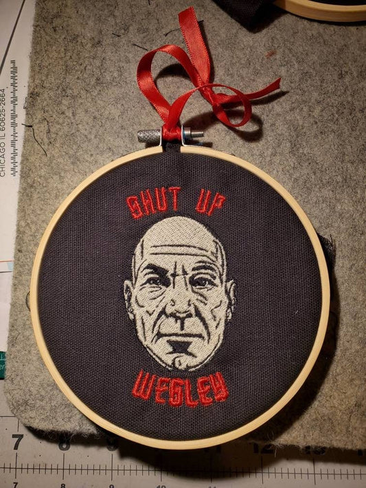 Star Trek Picard Embroidery sign wall hanging. Two quote options
